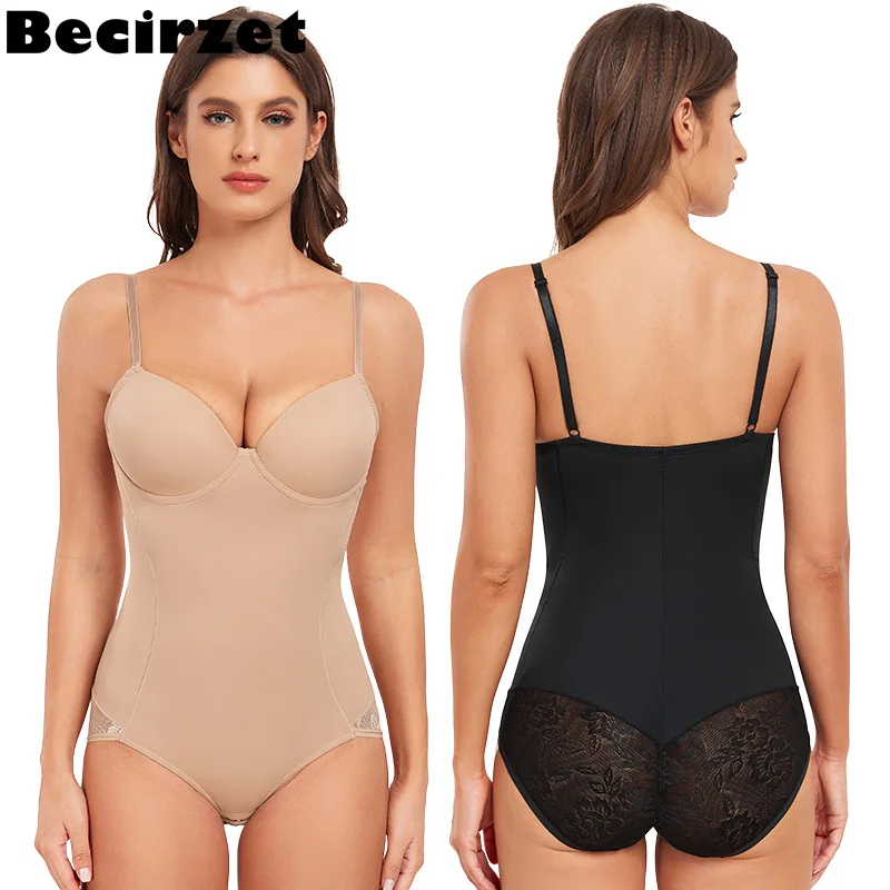 

Becirzet Sexy Shapewear Woman Push Up Butt Lifter Slimming Body All-in-one Underwear Open Crotch Lace Butt Bodysuit With Cup