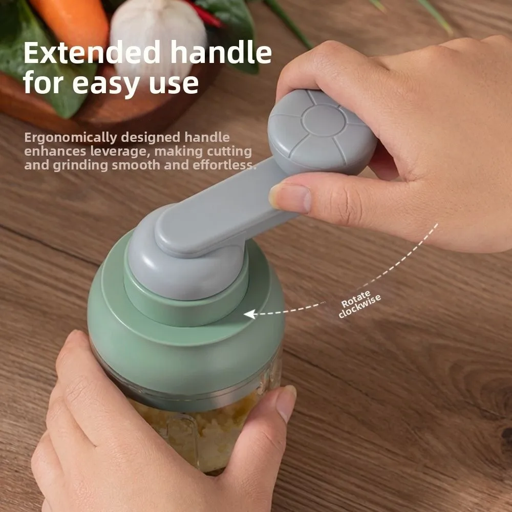 Rotate Design Manual Garlic Chopper Multifunctional 250ML Capacity Vegetable Mincer Easy To Clean Detachable Garlic Crusher