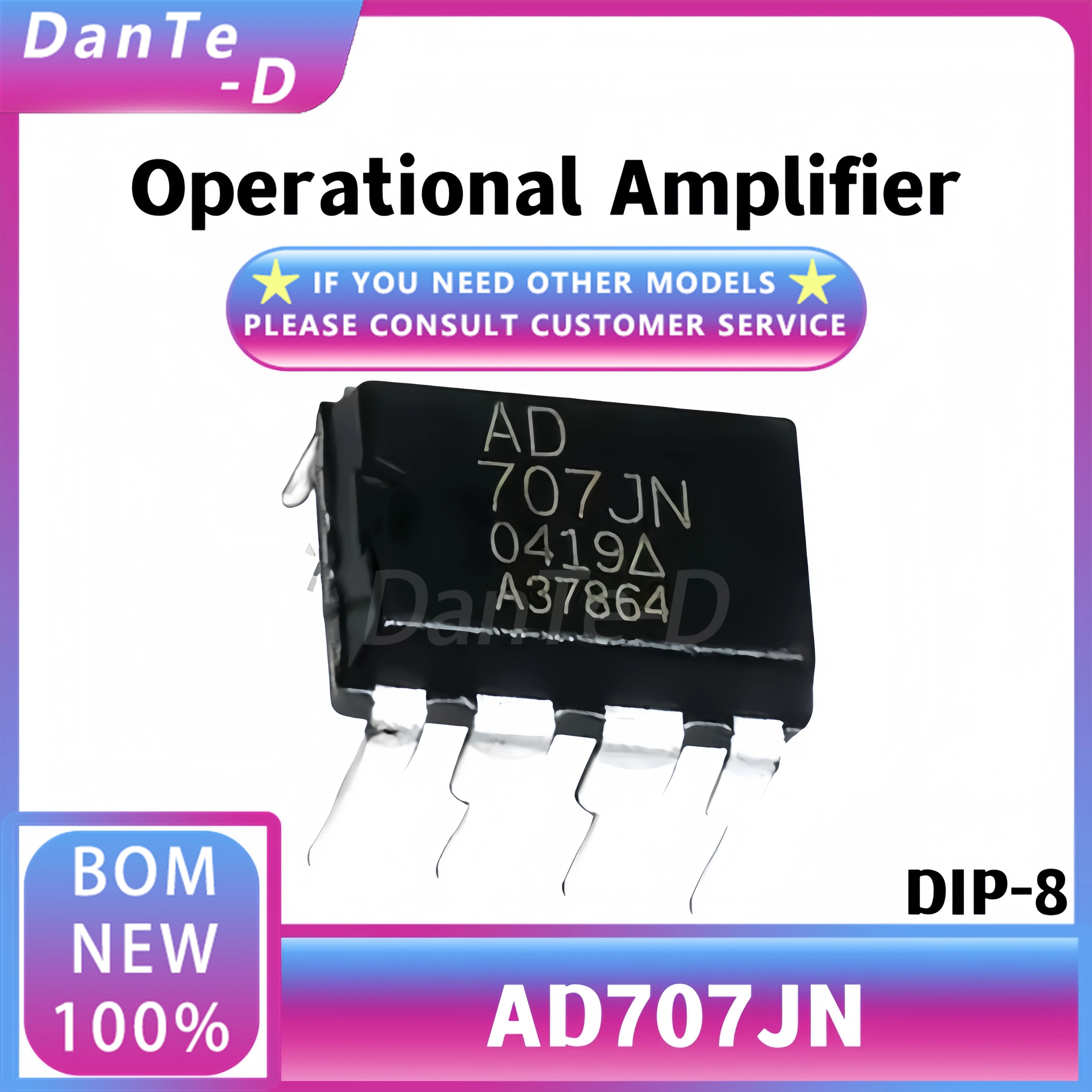 AD707JN New in-line AD707 single op amp IC chip DIP-8