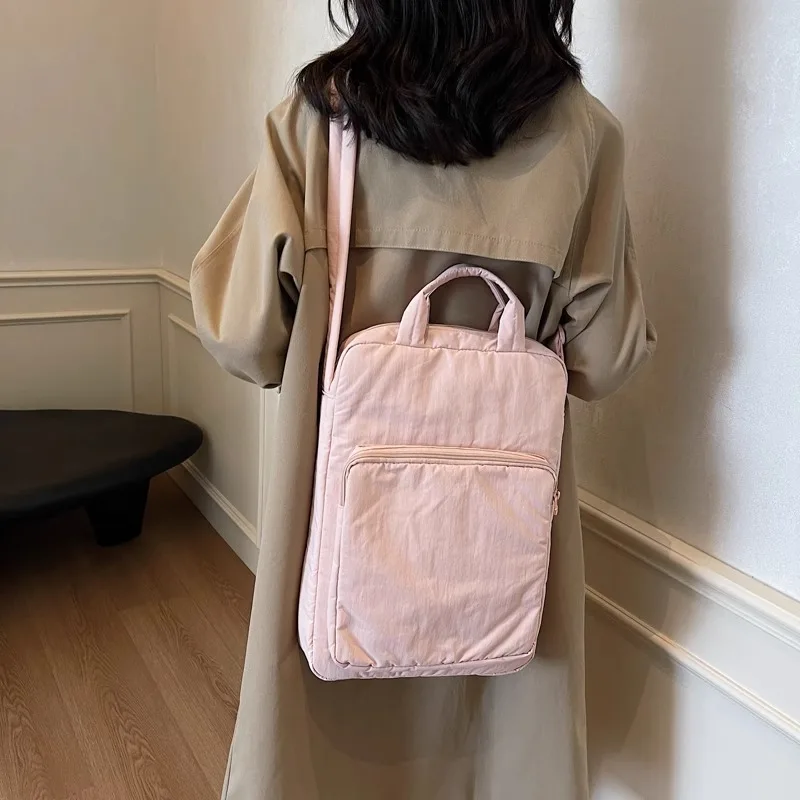 Shockproof Solid Color Laptop Shoulder Bag For Macbook Pro14 15 Inch Huawei Dell Samsung Computer Bag Commuting Bag