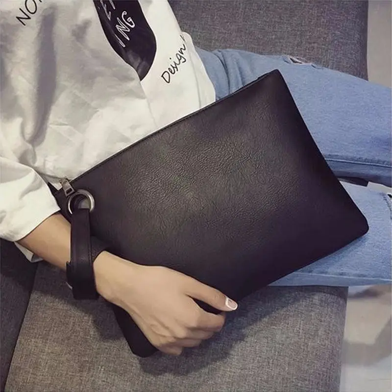 Fashion solid women\'s clutch bag leather women envelope bag clutch pu leather bag female Clutches sac Immediately shipping