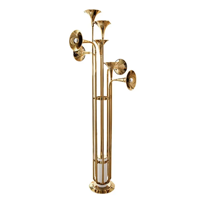Modern Golden Pendant Lamp Retro Horn Pendant Lamp Used for Decorative Lighting in Living Rooms Hotels and Exhibition Halls