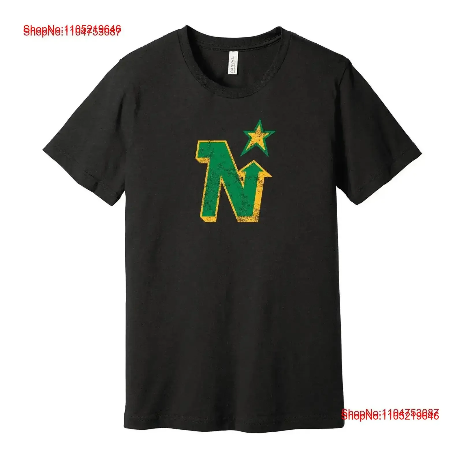 Minnesota North Stars Distressed Retro Hockey Logo Black T Shirt NEW XXL 2XL vintage Washed streetwear Casual designer clothes