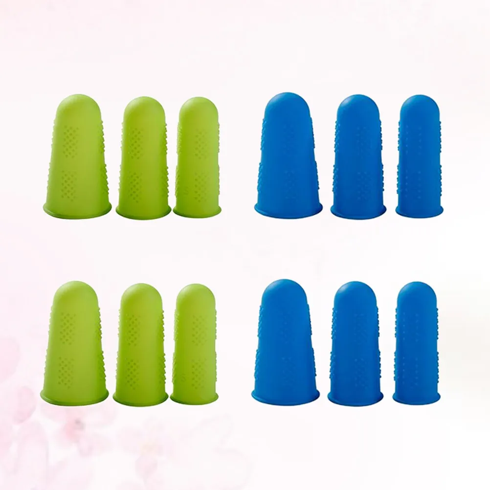 12Pcs Silicone Finger Covers Anti-Scald Anti-Scratch Protective Elastic Fit for Home Kitchen Workshop DIY Safety Use Finger