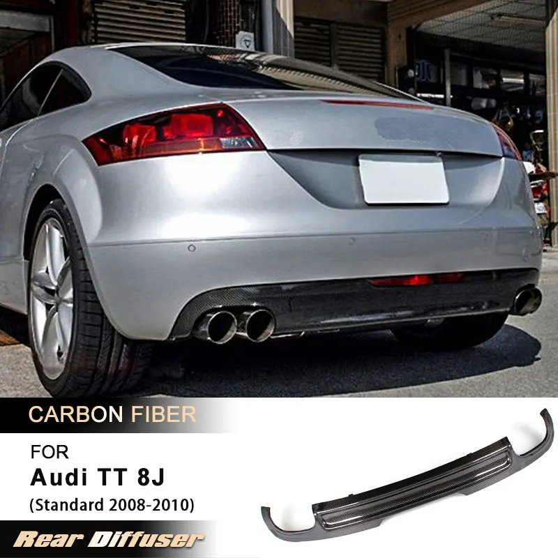 Car Rear Bumper Diffuser Lip Spoiler for Audi TT 8J Standard 2008-2010 Not for US Racing Rear Apron Lip Carbon Fiber FRP