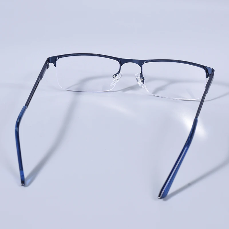 2025 männer Blau Licht Blockieren Lesebrille Metall Halb Rahmen Brillen Mit Frühling Scharnier Computer Reader + 125 + 175 – Detail 11