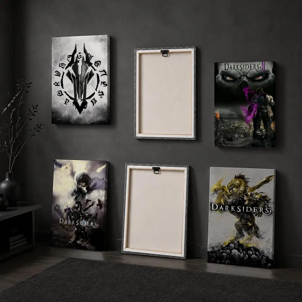 Game D-Darksiders Framed Wall Painting Wood Framed Canvas Poster HD Wall Art For Bedroom Hallway Bar Office Home Decor