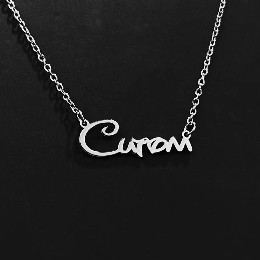 GUILING Cute Customized Name Necklace Charm Chain Stainless Steel Women Necklace Choker Baby Girl Personalized Necklace Jewelry