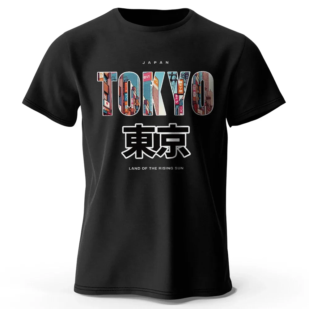 

Tokyo Printed T-Shirt Soft Round Neck Short Sleeve T-Shirt Casual Sports Fashion Unisex