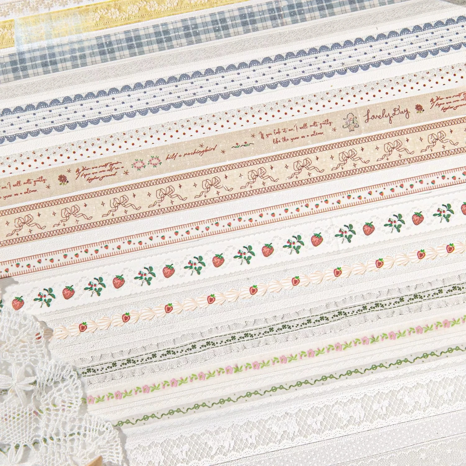 3 Rolls Handmade Lace Series PET Washi Tape Transparent Floral Lace Decorative Tape For Journal DIY Craft view 2