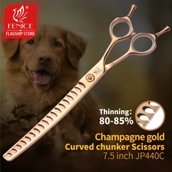 Fenice 7 inch 7.5 inch Professional Dog Grooming Shears Curved Chunker Scissors for Dog Face Body Cutting JP 440C High Quality