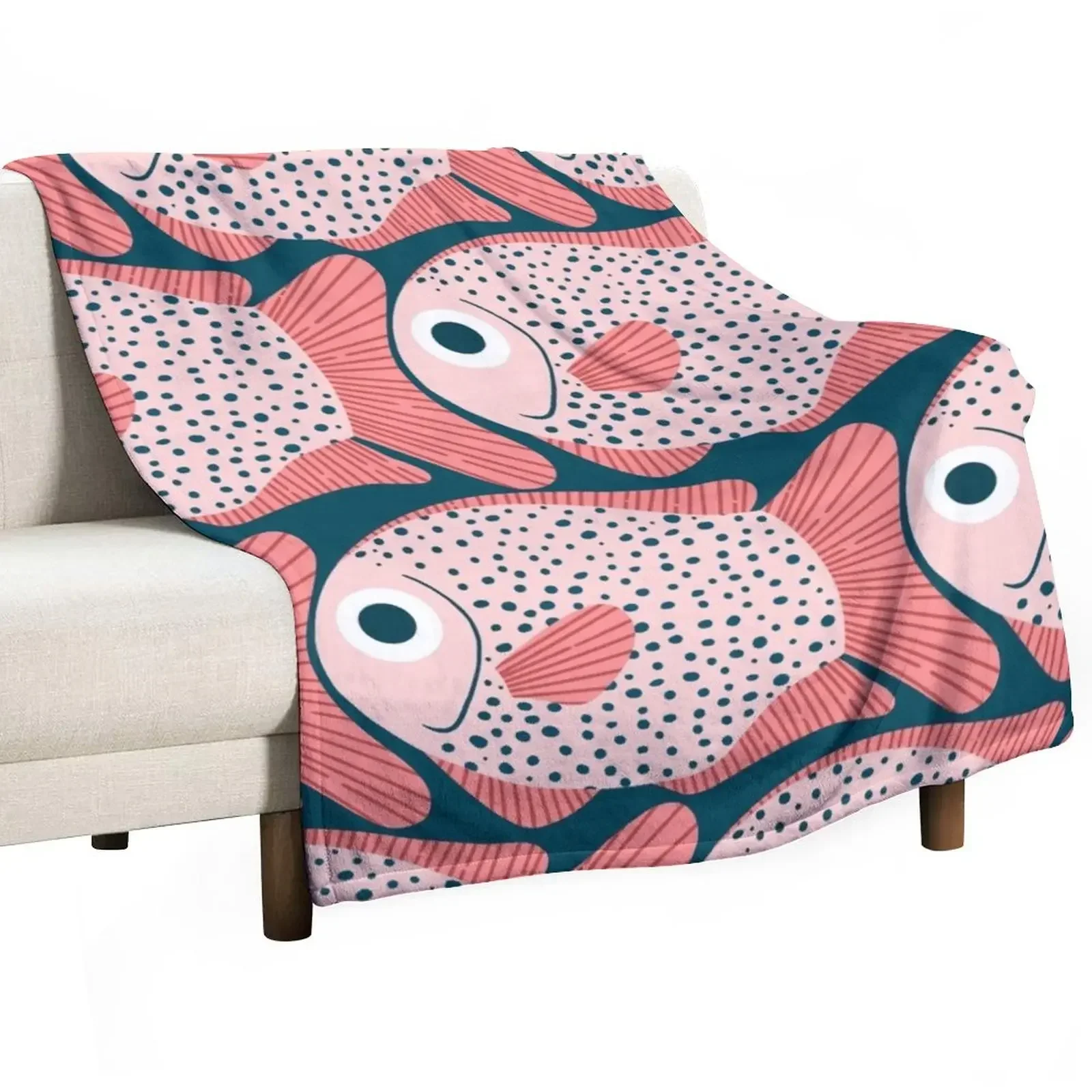 

Fish pattern Throw Blanket bed plaid Extra Large Throw Blankets