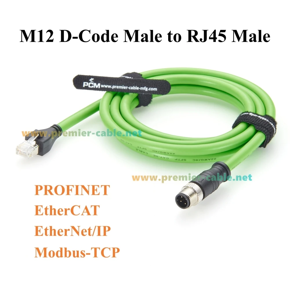 PROFINET M12 D-Coded 4-Pin Stecker auf RJ45 Stecker Industrielles Ethernet-Kabel CAT5e geschirmt IP67 hochflexibel für EtherCAT, PLC, Roboter – Detail 5
