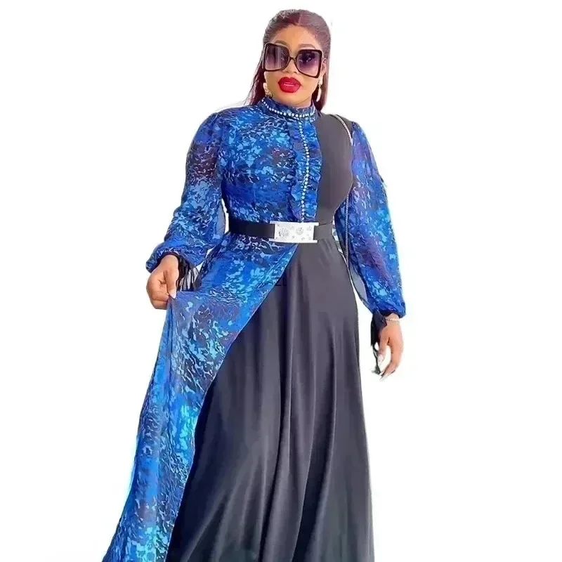 Vestidos africanos elegantes para mulheres 2025 verão moda manga longa festa de casamento vestido longo plus size vestido de noite roupas das senhoras