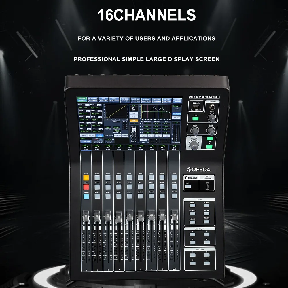 New Design Product DM16 Professional DJ Controller & Digital Audio Mixer with Beat Effect DJ Controller, Audio Mixer, FX Control