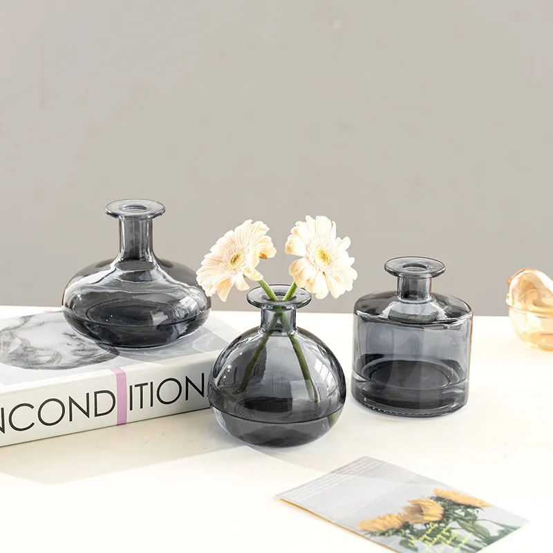 Each Set Contains 3 Glass Vases for Living Room Decoration, Home Decoration, Dining Table Small Vases, and Bedroom Decoration