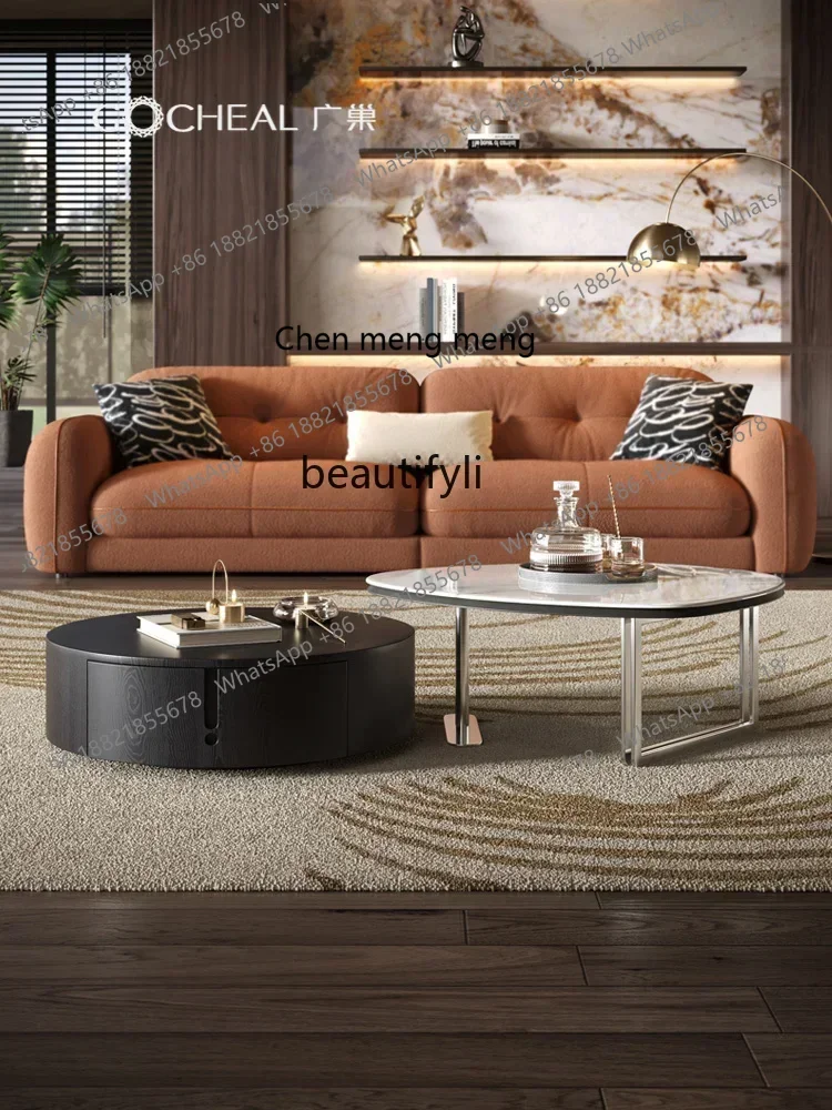 

Легкий роскошный минималистичный журнальный столик 2003, домашний дизайнерский итальянский комбинированный чайный столик, чайный столик для гостиной