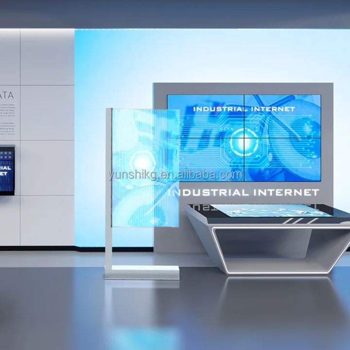 Welcome Indoor Graphic Display Stand Transparent OLED Totem for Advertising Digital Poster Display for Elevators