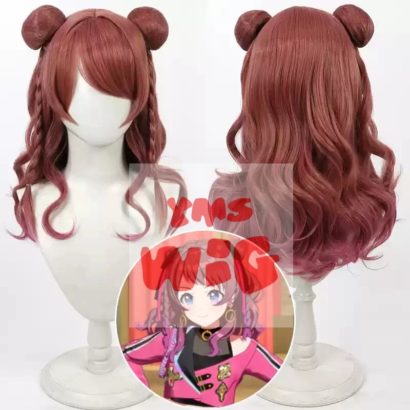 New Type Gakuen iDOLM@STER Fighting My Way Hanami Saki Cosplay Wig Long Heat Resistant Synthetic Hair Halloween Party