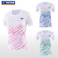 Victor Men's and women's badminton wear Quick drying short sleeve Breathable sweat absorption Running gym sports T-shirt top