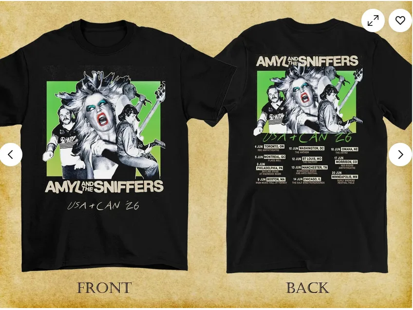 2 Sides Amyl and the Sniffers 2026 USA and CAN Tour Shirt