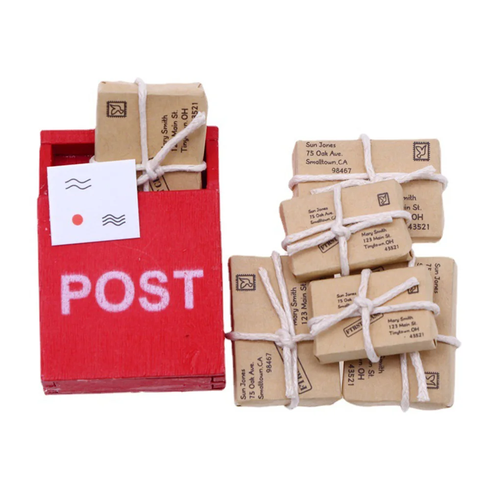 Chzimade Mini harf kutu posta kutusu Dollhouse çuval kartpostal modeli mobilya aksesuarları bebek evi bahçe dekor oyuncaklar için