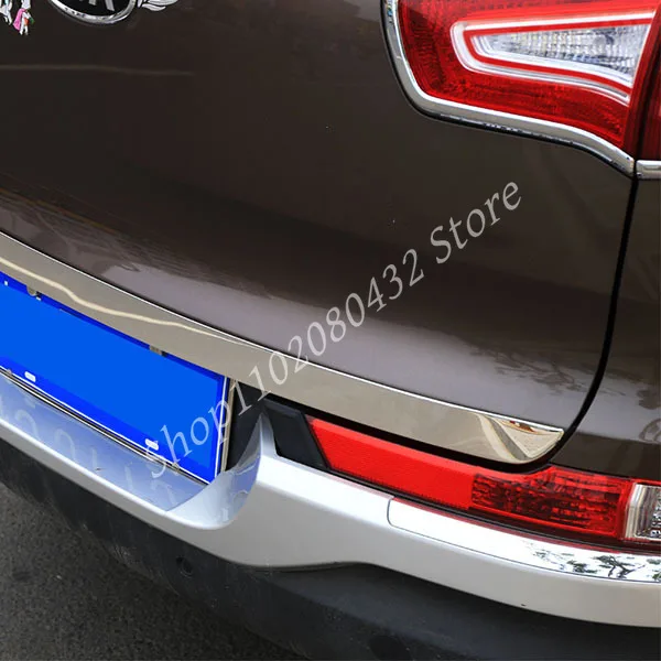 Rear Trunk Tail Gate Cover For Kia Sportage R 2011-15 Chrome Tailgate Lid Door Trim Door Handle Molding Boot Garnish Bezel Strip