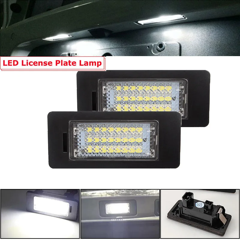 2pcs Car Decorative Accessory For BMW E39 E90 E91 E92 M3 M5 E70 E71 F30 E60 E61 E93 X5 X6 X1 E84 LED Number License Plate Lights