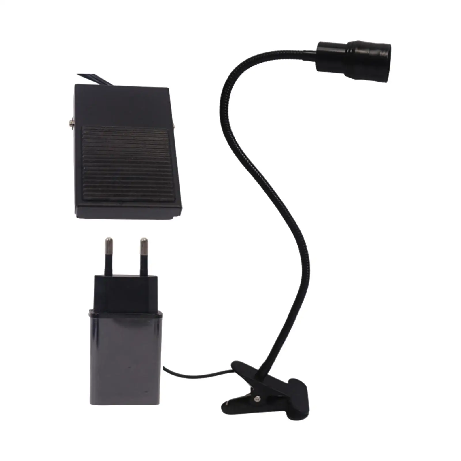 Luz de pestañas para extensión de pestañas, cuello de cisne Flexible con Pedal de pie con Clip portátil para estudio de belleza, salón de técnicos