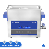 GTSONIC Ultrasonic Cleaner 6L 300*150*150mm Ultrasound Washing Machine Shipment From Russian and Czech Warehouses 220V EU Plug