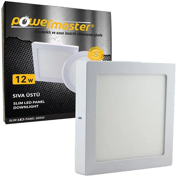 POWERMASTER 12 WATT SIVA top 6500K white square m SLIM LED-ECO SPOT PANEL