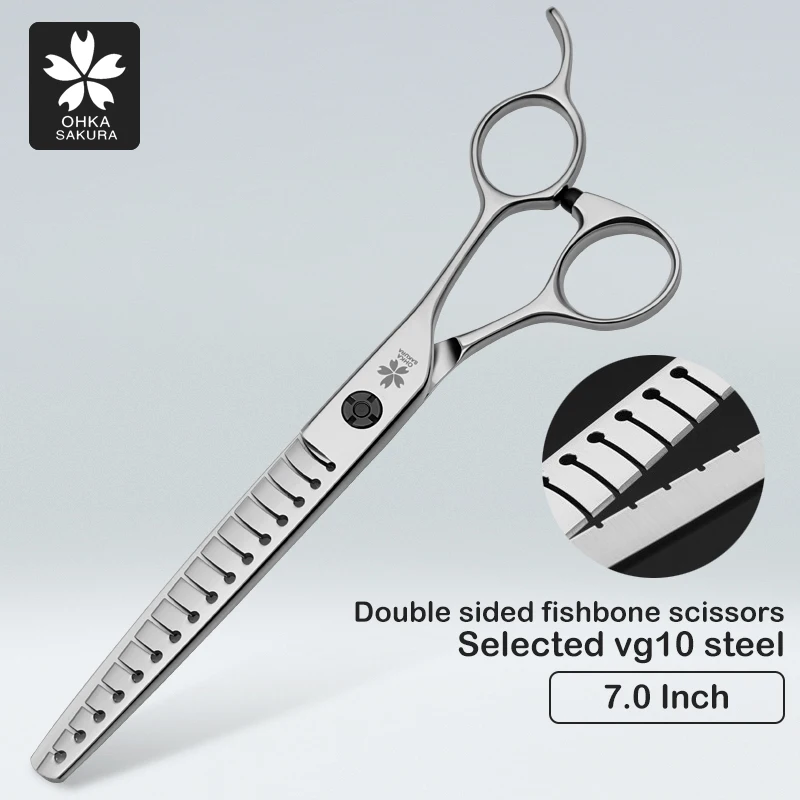 

Double-Sided Fish Bone Trimming Scissors, Pet Beauty, Professional Pet Beauty, Vg10 Thinning, Pet Shop, 7 Inch