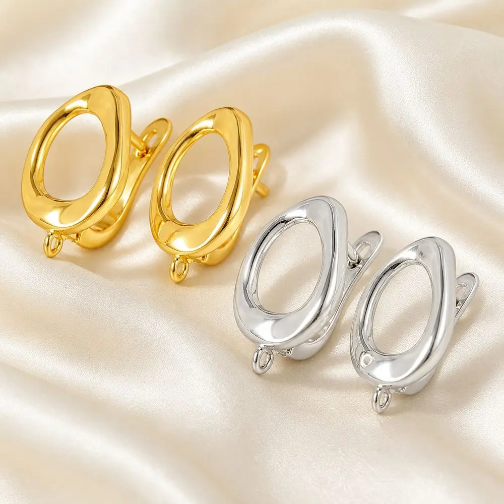 1 Pair Gifts Irregular Oval Hoop Earrings Open Hoop Polished Finish Oval Earrings Nickel Free Jewelry Making Daily Wear