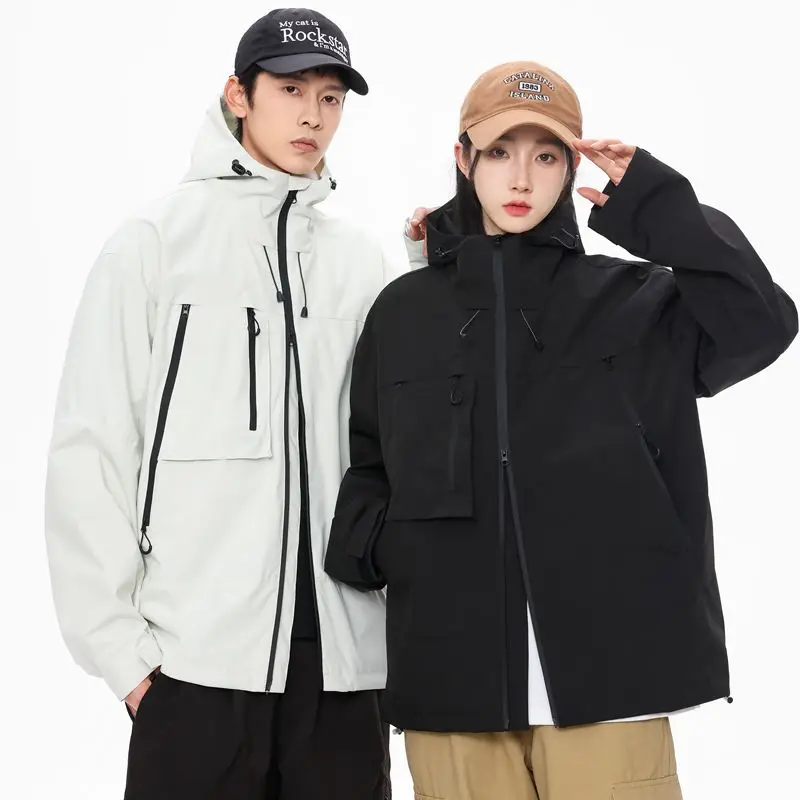 

Couple's windproof and waterproof hiking suit for autumn and winter fashionable and trendy outdoor jacket, plus size five colors
