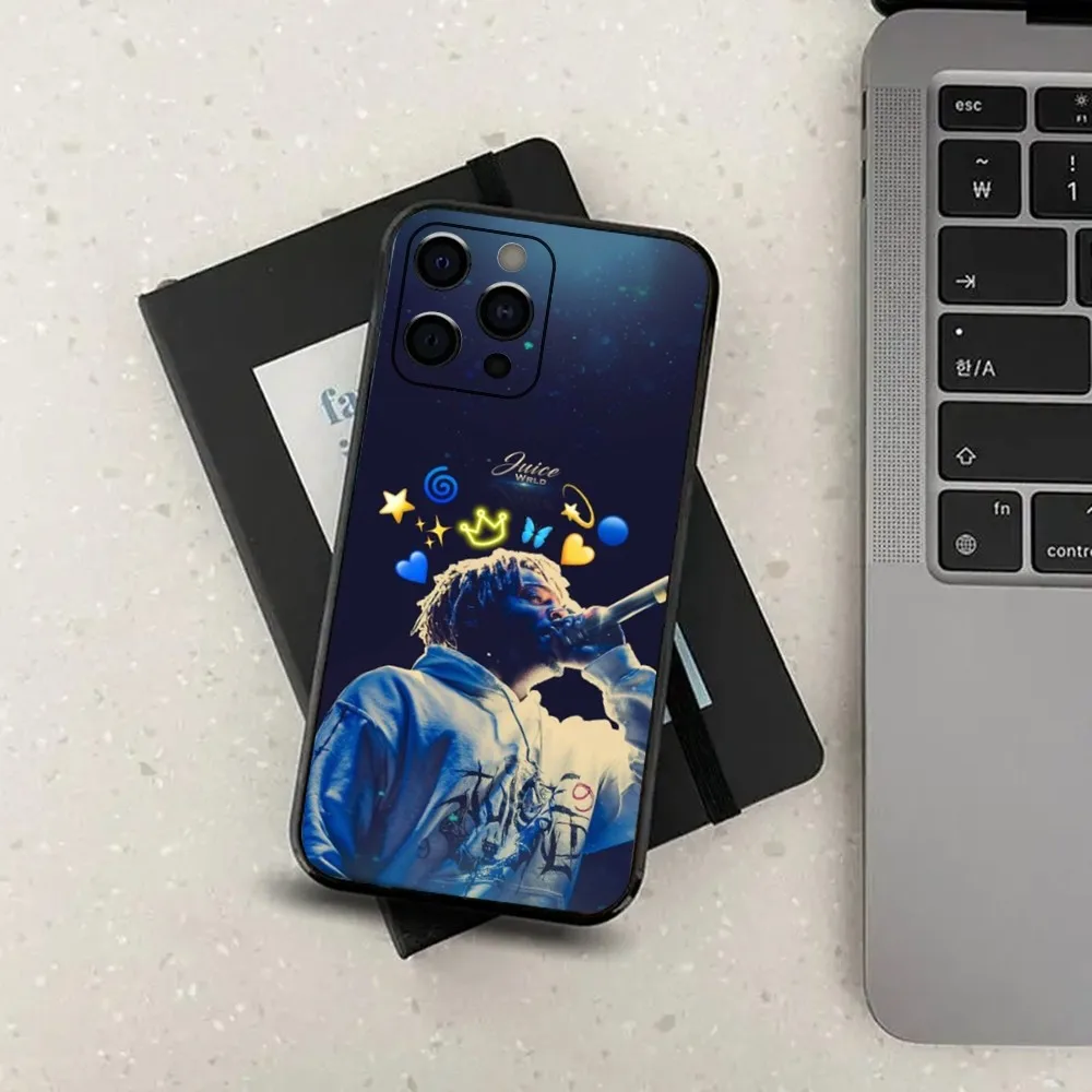 Hip Hop J-Juice Wrld Phone Case For Apple iPhone 15,14,13,12,11,Pro,X,XS,Max,XR,Plus,Mini Soft Black Cover