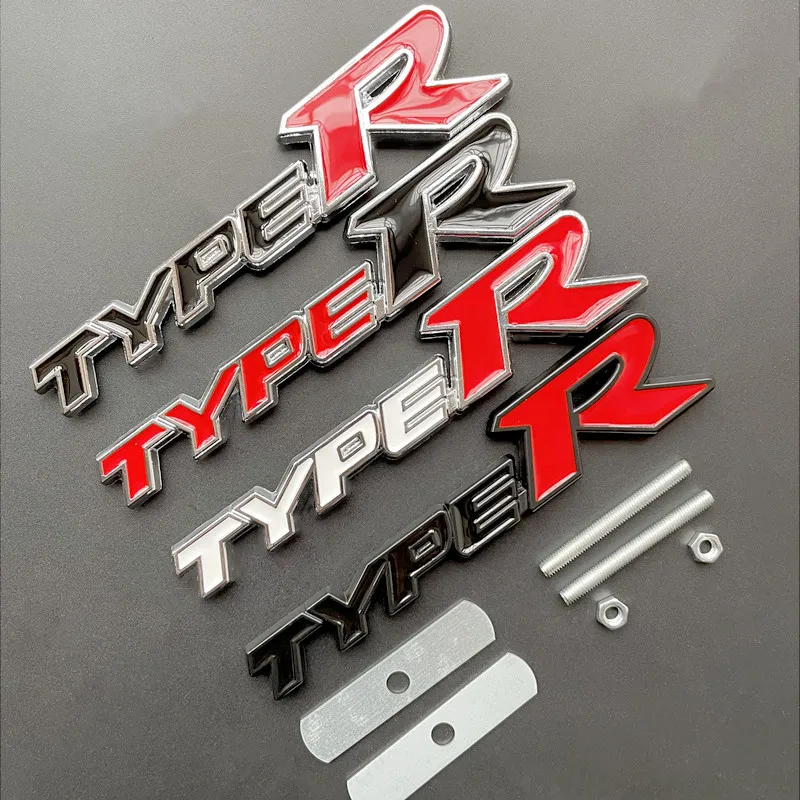 3D Metallo Tipo R Logo Distintivo Auto Griglia Anteriore Emblema Per Honda Accord Civic FK2 FN2 EP3 Tipo S Tipo R Accessori Adesivo