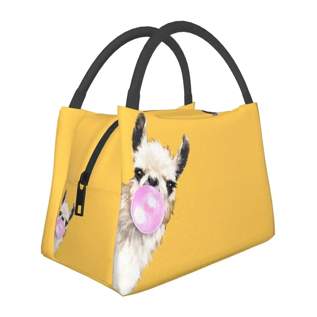 Llama Alpaca Animal Lunch Bags Insulated Bento Box Portable Lunch Tote Picnic Bags Cooler Thermal Bag for Woman Children Travel