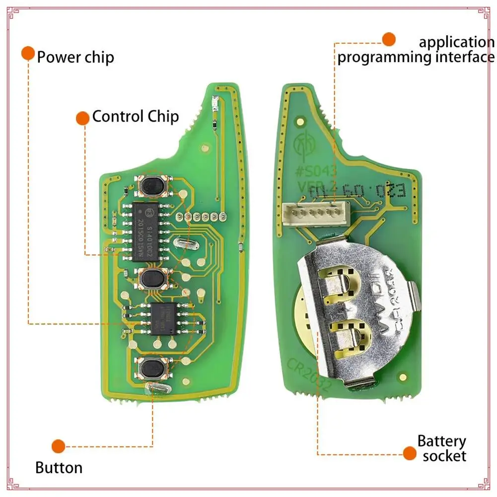 Универсальный проводной дистанционный брелок для Xhorse XKHY05EN, 3 кнопки, для Hyundai Style, аксессуар для ключей VVDI, часть