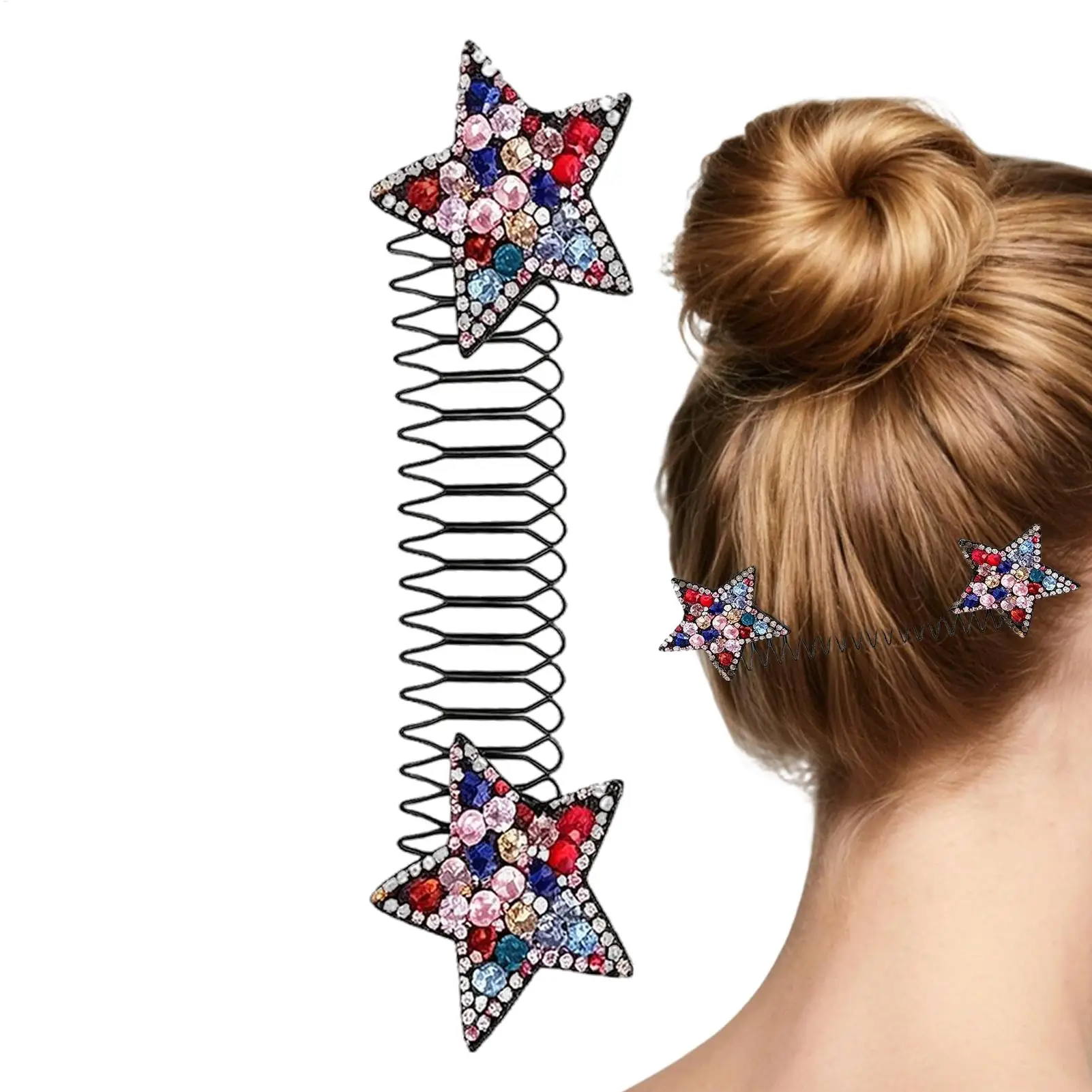 1PC Bangs Fixed Insert Comb Invisible Star Broken Hair Hairpins Roll Curve Needle Styling Accessories hair style Tiara Tools