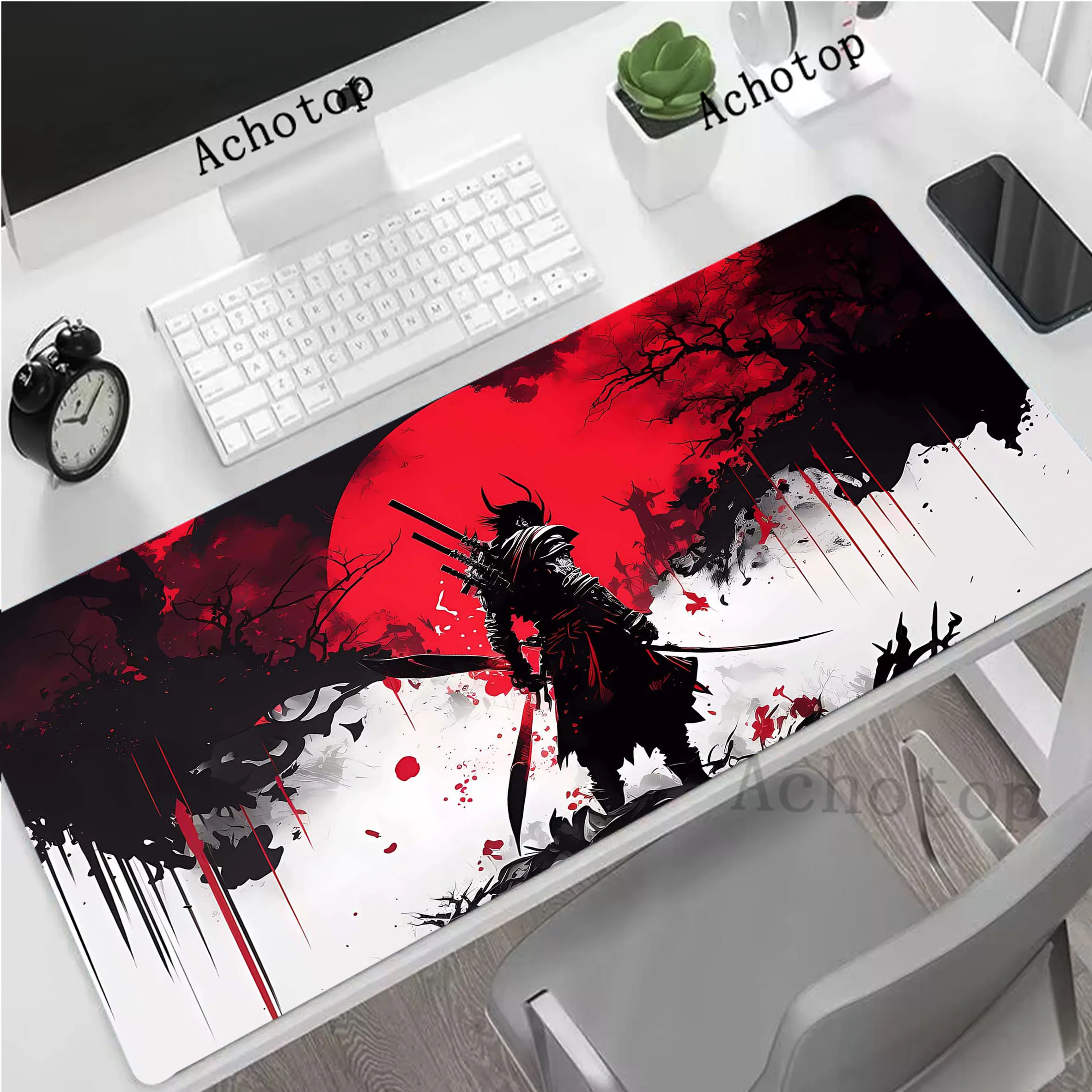 

Japanese Samurai Large Mousepad XXL Office Mouse Pad Locking Edge Gaming Carpet Locking Edge Mouse Mat Game Keyboard Pads