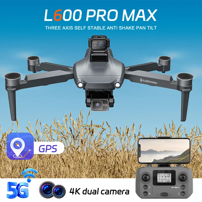 L600 PRO MAX/L900SE Drone 4K 3-Axis PTZ HD Dual Camera 360° Laser Obstacle Avoidance Brushless Motor GPS 5G WIFI Quadcopter Toy