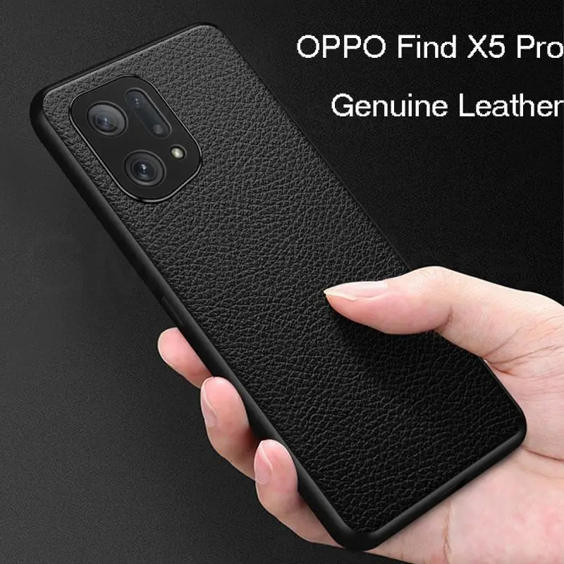 

For Oppo Find X5 Pro Genuine Leather Phone Case For OPPO Find X5 Ultra Slim Camera Lens Protective Cover For PFEM10 CPH2305 Capa