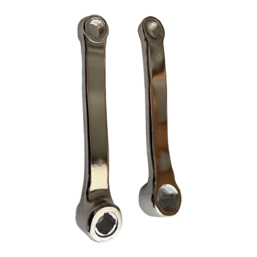 Steel Exercise Bike Crank Arms 152mm Pair Left Right Round Hole For Pedal Axle Fit Gym Cardio Machine Repair Accessories Set