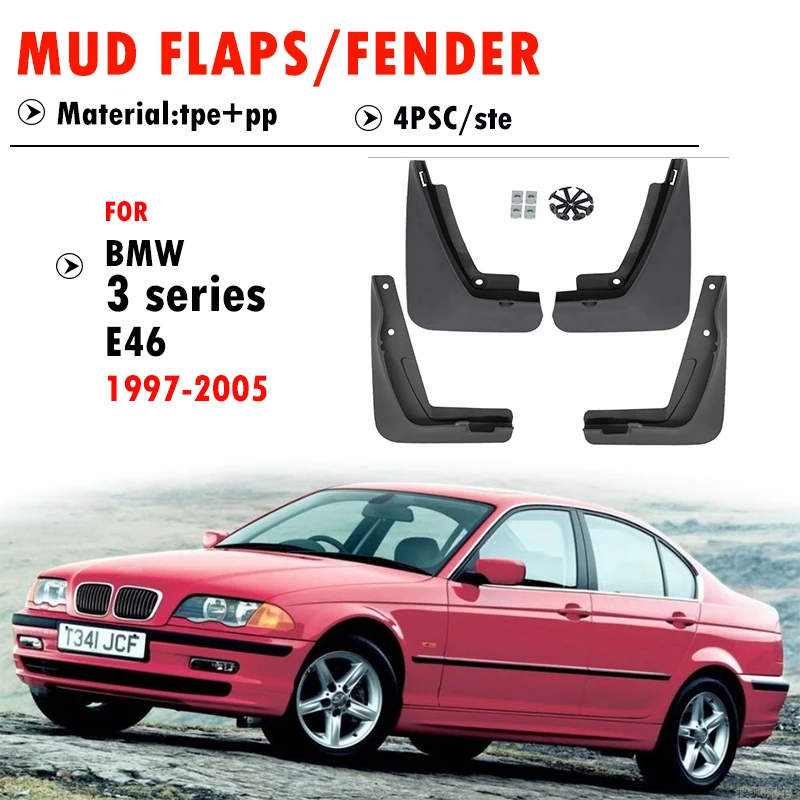 

For BMW 3 series E46 Mudguard Fender Mud Flap Guards Splash Mudflaps Car Accessories 4pcs 1997 1998 1999 2000 2001 2002-2005