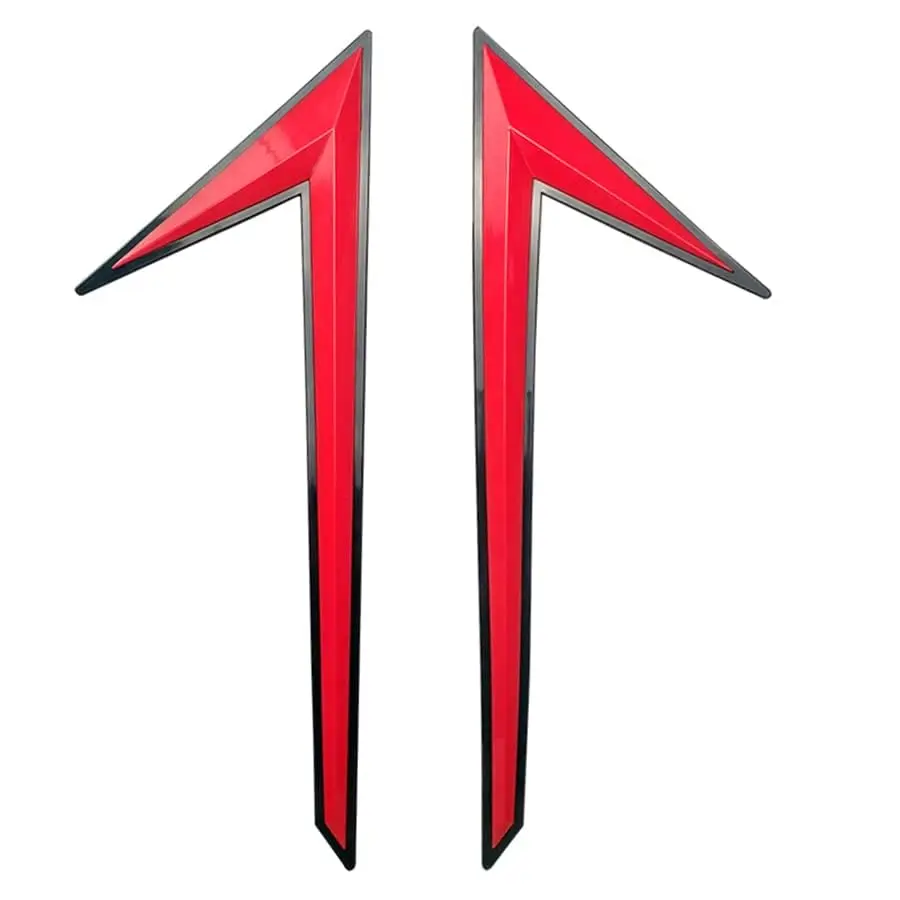 Pair Red Car Bumper Protector Stickers  PVC Anti-Scratch Strips Stickers 40x19CM