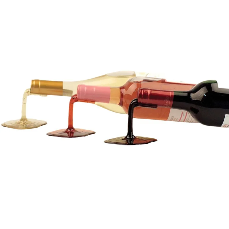 ABWR-3PCS فريد إمالة النبيذ الرف المألوف النبيذ تخزين حامل زجاجة النبيذ عرض موقف لزينة خزانة مشروبات سهلة Inst