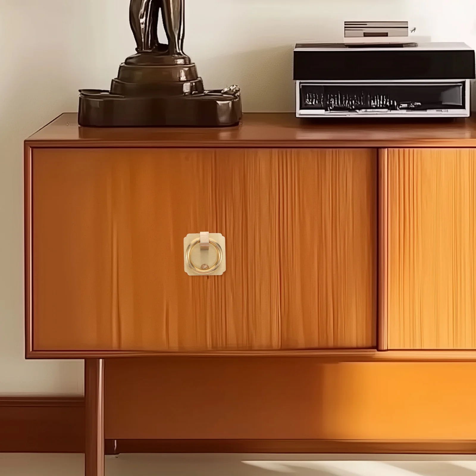 

2Pcs Brass Square Pull Handles Vintage Knocker Style for Wooden Doors Front Door Decorative Hardware Retro Retro Style Door