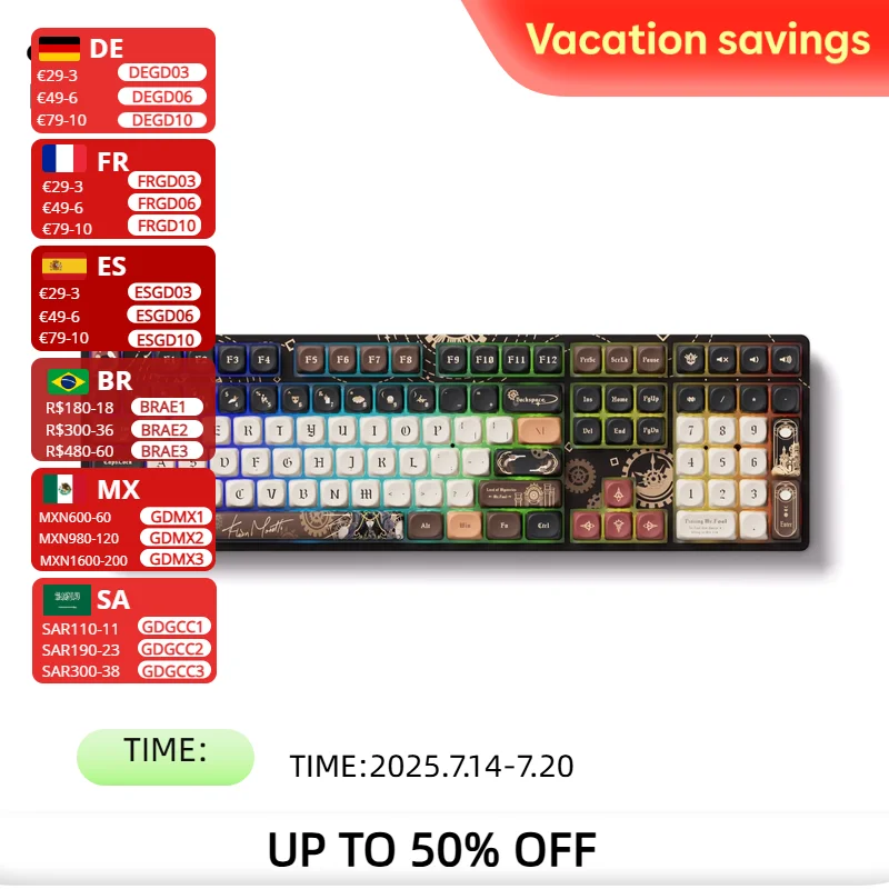 

Akko 5108B Plus Mechanical Keyboard Anime Theme Hot Swap RGB 108 Keys USB Type-C/2.4GHz/Bluetooth 5.0 Wireless Gaming Keyboard
