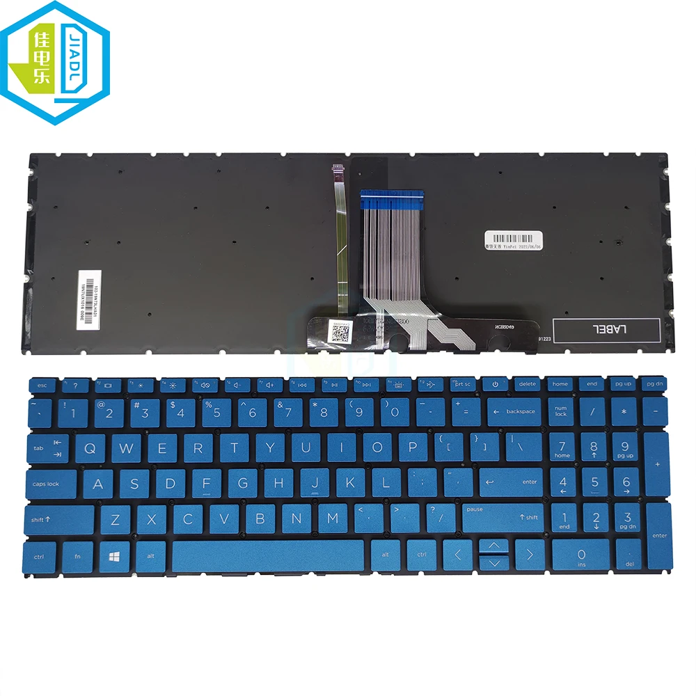 RU US Ukrainian Spanish Keyboard Backlight For HP Pavilion 15-EH 15M-EH 15-EH100 TPN-Q246 Q245 Replace Keyboards Blue Keycaps