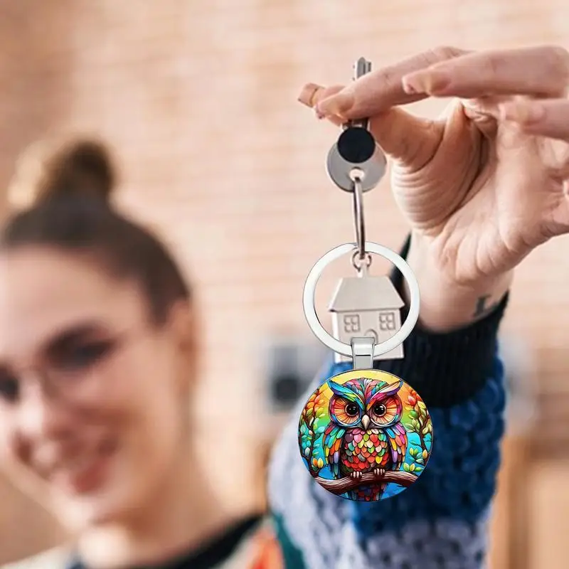 Owl Keychain Cute Animal Keychains For Women Modern Lucky Key Holder Home Decoration For Kids Adults Car Birthday view 2